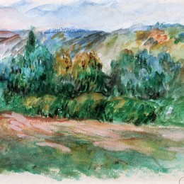 《艾索瓦风景》皮耶尔·奥古斯特·雷诺阿(Pierre-Auguste Renoir)高清作品欣赏