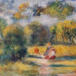 《风景中的人物》皮耶尔·奥古斯特·雷诺阿(Pierre-Auguste Renoir)高清作品欣赏