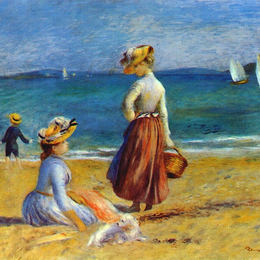 《海滩上的人物》皮耶尔·奥古斯特·雷诺阿(Pierre-Auguste Renoir)高清作品欣赏
