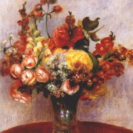 《花瓶里的花》皮耶尔·奥古斯特·雷诺阿(Pierre-Auguste Renoir)高清作品欣赏