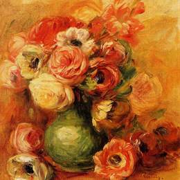 《花》皮耶尔·奥古斯特·雷诺阿(Pierre-Auguste Renoir)高清作品欣赏