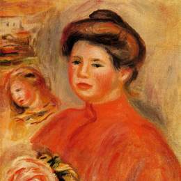 《加布里埃在她的窗口》皮耶尔·奥古斯特·雷诺阿(Pierre-Auguste Renoir)高清作品欣赏