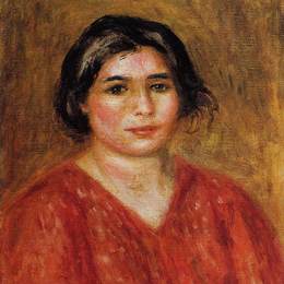 《加布里埃尔穿着红色衬衫》皮耶尔·奥古斯特·雷诺阿(Pierre-Auguste Renoir)高清作品欣赏