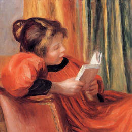 《女孩阅读》皮耶尔·奥古斯特·雷诺阿(Pierre-Auguste Renoir)高清作品欣赏