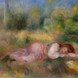 《女孩在草地上蹦蹦跳跳》皮耶尔·奥古斯特·雷诺阿(Pierre-Auguste Renoir)高清作品欣赏
