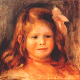 《女孩与粉红丝带》皮耶尔·奥古斯特·雷诺阿(Pierre-Auguste Renoir)高清作品欣赏