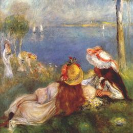 《海边的女孩》皮耶尔·奥古斯特·雷诺阿(Pierre-Auguste Renoir)高清作品欣赏