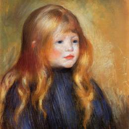 《一个孩子的头（爱德蒙雷诺阿）》皮耶尔·奥古斯特·雷诺阿(Pierre-Auguste Renoir)高清作品欣赏