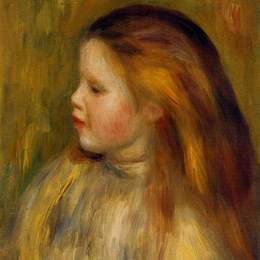 《一个身材矮小的女孩的头》皮耶尔·奥古斯特·雷诺阿(Pierre-Auguste Renoir)高清作品欣赏
