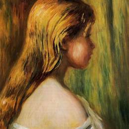 《少女之首》皮耶尔·奥古斯特·雷诺阿(Pierre-Auguste Renoir)高清作品欣赏
