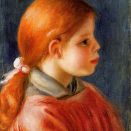 《一个年轻女人的头》皮耶尔·奥古斯特·雷诺阿(Pierre-Auguste Renoir)高清作品欣赏