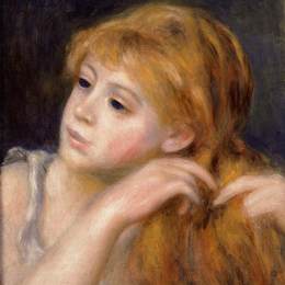 《一个年轻女人的头》皮耶尔·奥古斯特·雷诺阿(Pierre-Auguste Renoir)高清作品欣赏