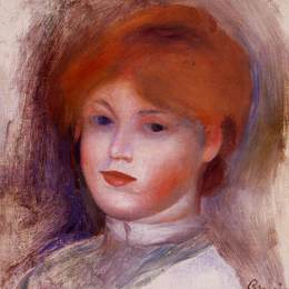 《一个年轻女人的头》皮耶尔·奥古斯特·雷诺阿(Pierre-Auguste Renoir)高清作品欣赏