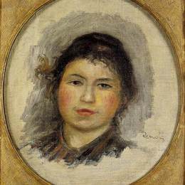 《一个年轻女人的头》皮耶尔·奥古斯特·雷诺阿(Pierre-Auguste Renoir)高清作品欣赏
