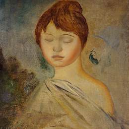 《一个年轻女人的头》皮耶尔·奥古斯特·雷诺阿(Pierre-Auguste Renoir)高清作品欣赏