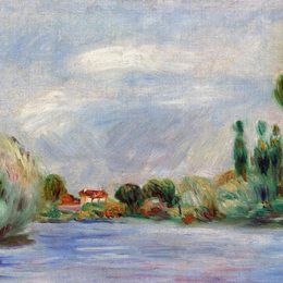 《河上的房子》皮耶尔·奥古斯特·雷诺阿(Pierre-Auguste Renoir)高清作品欣赏