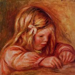 《让·雷诺阿写作》皮耶尔·奥古斯特·雷诺阿(Pierre-Auguste Renoir)高清作品欣赏
