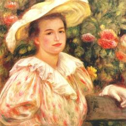 《戴白帽子的女士》皮耶尔·奥古斯特·雷诺阿(Pierre-Auguste Renoir)高清作品欣赏