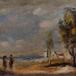 《风景（在柯罗之后）》皮耶尔·奥古斯特·雷诺阿(Pierre-Auguste Renoir)高清作品欣赏