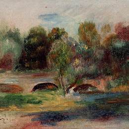 《桥梁景观》皮耶尔·奥古斯特·雷诺阿(Pierre-Auguste Renoir)高清作品欣赏