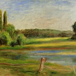 《篱笆景观》皮耶尔·奥古斯特·雷诺阿(Pierre-Auguste Renoir)高清作品欣赏