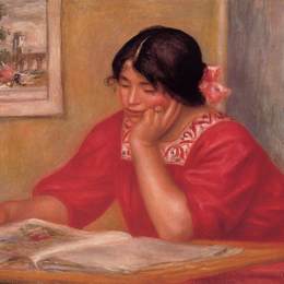 皮耶尔·奥古斯特·雷诺阿(Pierre-Auguste Renoir)高清作品:Leontine Reading