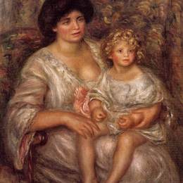 皮耶尔·奥古斯特·雷诺阿(Pierre-Auguste Renoir)高清作品:Madame Thurneyssan and Her Daughter