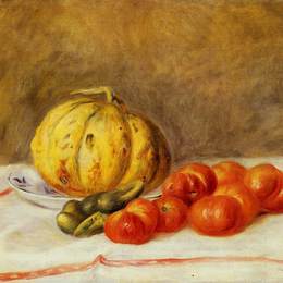 《甜瓜和番茄》皮耶尔·奥古斯特·雷诺阿(Pierre-Auguste Renoir)高清作品欣赏