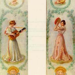 《音乐（两幅画）》皮耶尔·奥古斯特·雷诺阿(Pierre-Auguste Renoir)高清作品欣赏