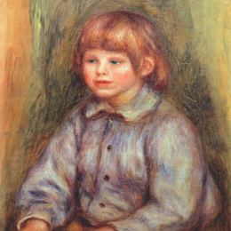 《克劳德雷诺阿坐姿肖像》皮耶尔·奥古斯特·雷诺阿(Pierre-Auguste Renoir)高清作品欣赏