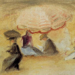 《在海滩上》皮耶尔·奥古斯特·雷诺阿(Pierre-Auguste Renoir)高清作品欣赏