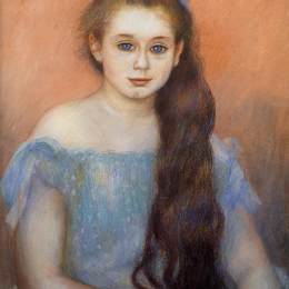 《一个年轻女孩的肖像》皮耶尔·奥古斯特·雷诺阿(Pierre-Auguste Renoir)高清作品欣赏