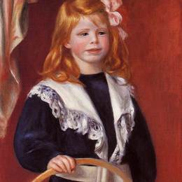 皮耶尔·奥古斯特·雷诺阿(Pierre-Auguste Renoir)高清作品:Portrait of Jean Renoir (Child with a Hoop)