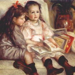《两个孩子的肖像画》皮耶尔·奥古斯特·雷诺阿(Pierre-Auguste Renoir)高清作品欣赏