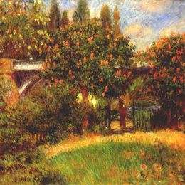 皮耶尔·奥古斯特·雷诺阿(Pierre-Auguste Renoir)高清作品:Railway Bridge at Chatou