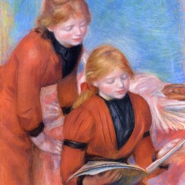《阅读》皮耶尔·奥古斯特·雷诺阿(Pierre-Auguste Renoir)高清作品欣赏