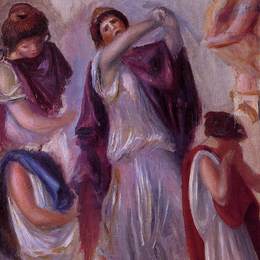 《古代妇女短裙的场景》皮耶尔·奥古斯特·雷诺阿(Pierre-Auguste Renoir)高清作品欣赏