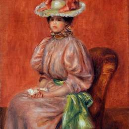 《坐着的女人》皮耶尔·奥古斯特·雷诺阿(Pierre-Auguste Renoir)高清作品欣赏