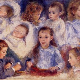 皮耶尔·奥古斯特·雷诺阿(Pierre-Auguste Renoir)高清作品:Studies of the Children of Paul Berard