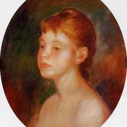 皮耶尔·奥古斯特·雷诺阿(Pierre-Auguste Renoir)高清作品:Study of a Young Girl (Mademoiselle Murer)