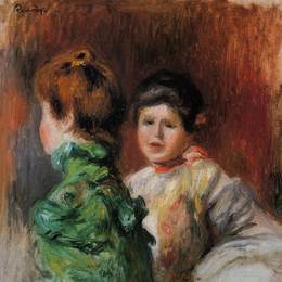 《研究两个女人的头》皮耶尔·奥古斯特·雷诺阿(Pierre-Auguste Renoir)高清作品欣赏