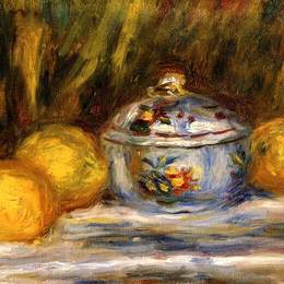 《糖碗和柠檬》皮耶尔·奥古斯特·雷诺阿(Pierre-Auguste Renoir)高清作品欣赏