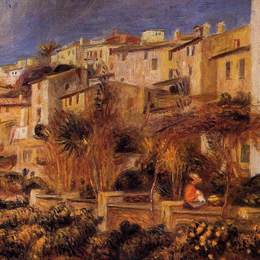 《卡涅斯梯田》皮耶尔·奥古斯特·雷诺阿(Pierre-Auguste Renoir)高清作品欣赏