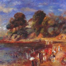 《波尔尼克海滩》皮耶尔·奥古斯特·雷诺阿(Pierre-Auguste Renoir)高清作品欣赏