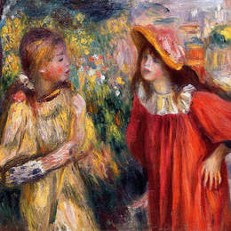 《谈话》皮耶尔·奥古斯特·雷诺阿(Pierre-Auguste Renoir)高清作品欣赏