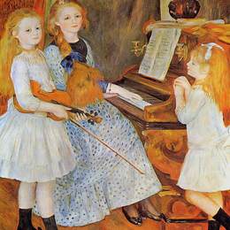 《Catulle Mendes的女儿们》皮耶尔·奥古斯特·雷诺阿(Pierre-Auguste Renoir)高清作品欣赏