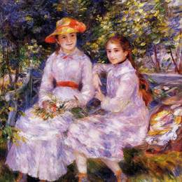 皮耶尔·奥古斯特·雷诺阿(Pierre-Auguste Renoir)高清作品:The Daughters of Paul Durand Ruel (Marie Theresa and Jeanne)