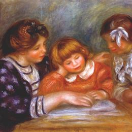 《教训》皮耶尔·奥古斯特·雷诺阿(Pierre-Auguste Renoir)高清作品欣赏