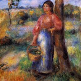 《牧羊女》皮耶尔·奥古斯特·雷诺阿(Pierre-Auguste Renoir)高清作品欣赏