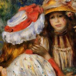 《两姐妹》皮耶尔·奥古斯特·雷诺阿(Pierre-Auguste Renoir)高清作品欣赏